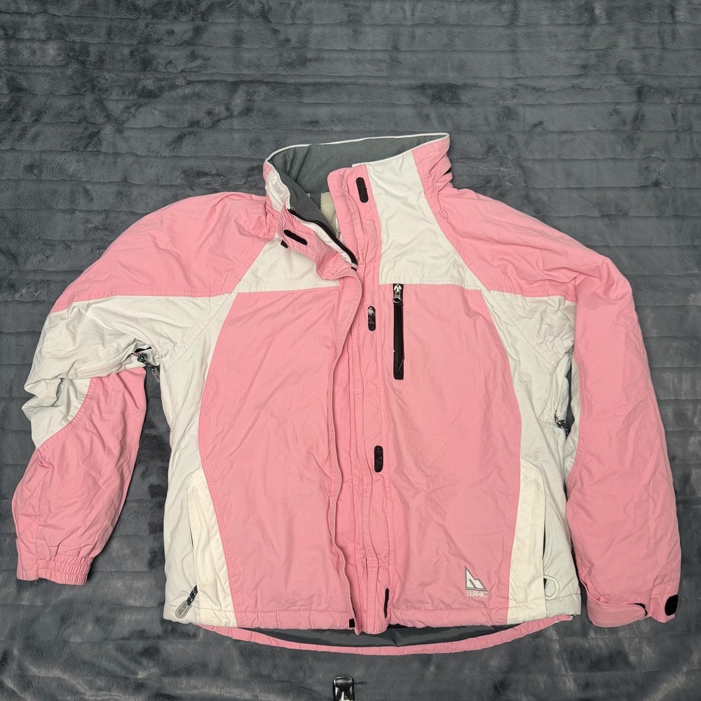 Serac Ski Jacket Womens 12 Pink White Colorblock Insulated Full Zip Winter